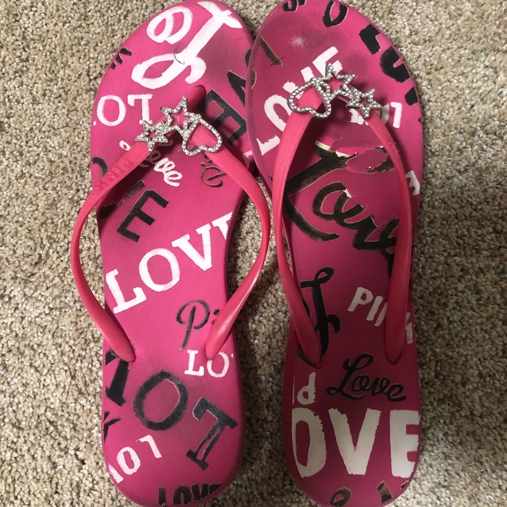 Victoria’s Secret PINK pink flip flops